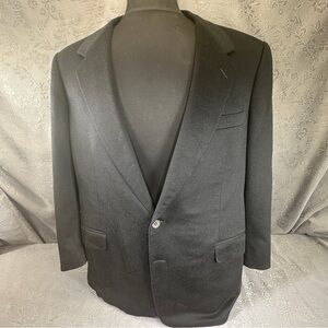 Canali Bernini Black Cashmere Wool Iridescent Shell Buttons Sport Coat 47R Italy
